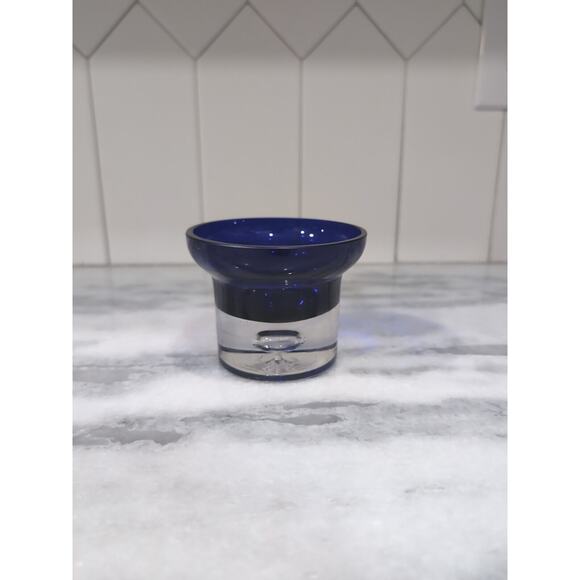 Party‎ Light Cobalt Blue Votive Holder, Tea Light Candle Holder, Bubble Glass - Picture 2 of 10